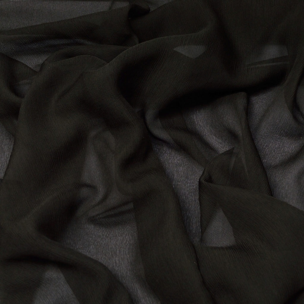TS7420 Black Crinkled Silk Chiffon Silks Unlimited